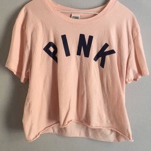 PINK Cropped Pink Tee